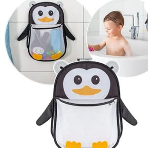 Reer MyHappyPingu Badespielzeug-Netz, hygienische Aufbewahrung für Badewannenspielzeug, Wannenablage